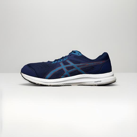 ASICS Gel-Contend 8 Men’s Running Shoes Navy Red Size 13 Wide Comfort Sneaker - Picture 1 of 13